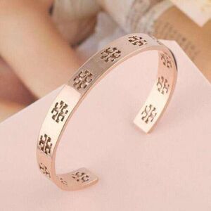 NWOT Tory Burch Rose Gold Cut Out Cuff Bracelet